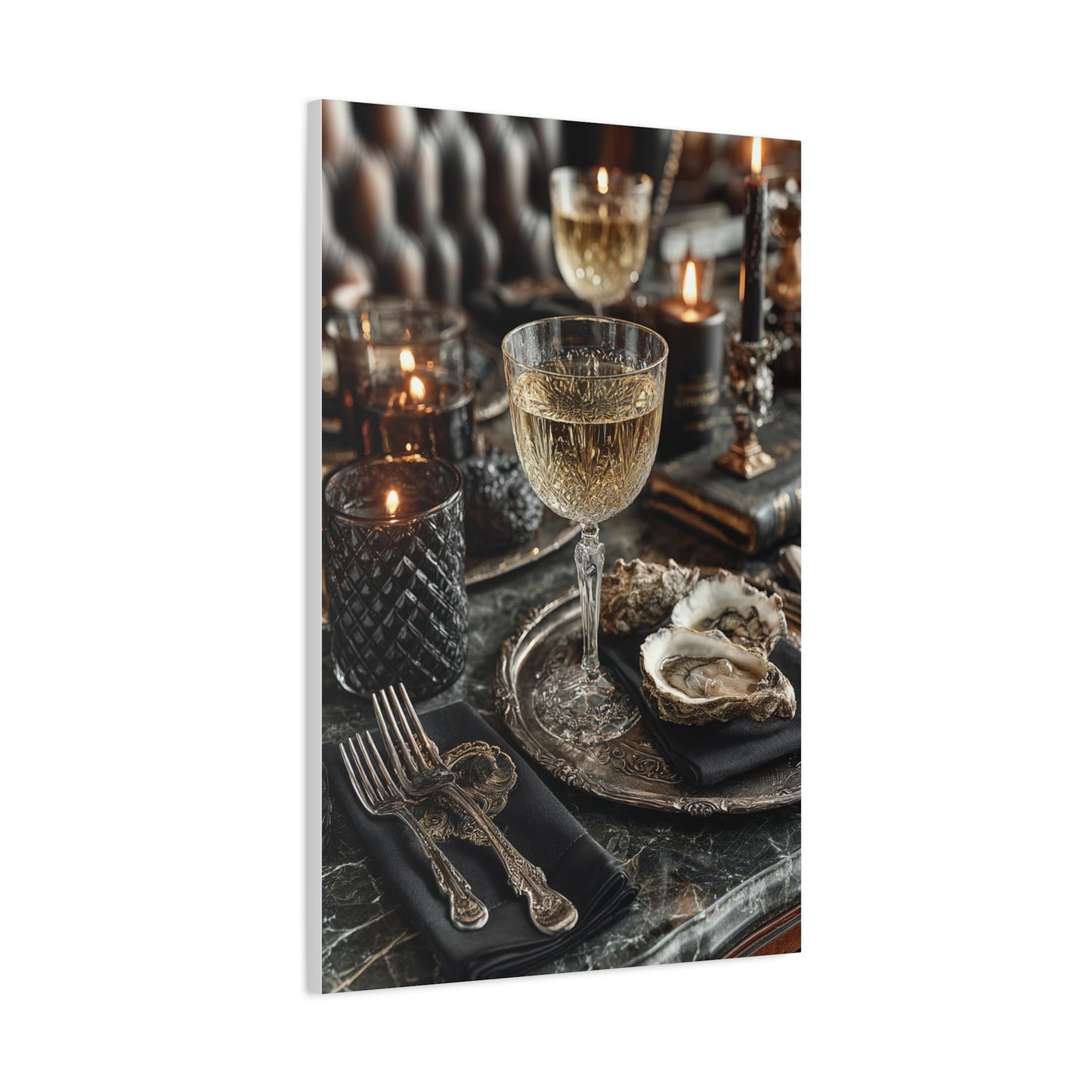 Champagne and Oyster Luxury Table Wall Art & Canvas Print