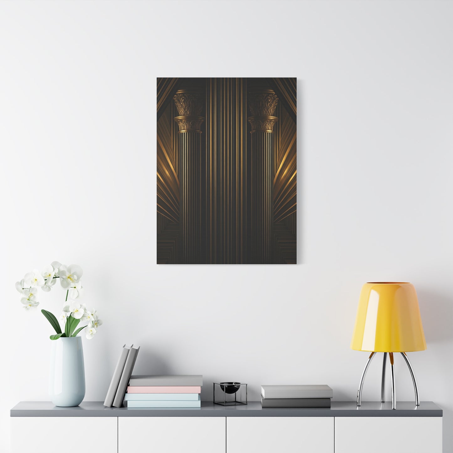 Golden Pillars Art Deco Grandeur Wall Art & Canvas Prints