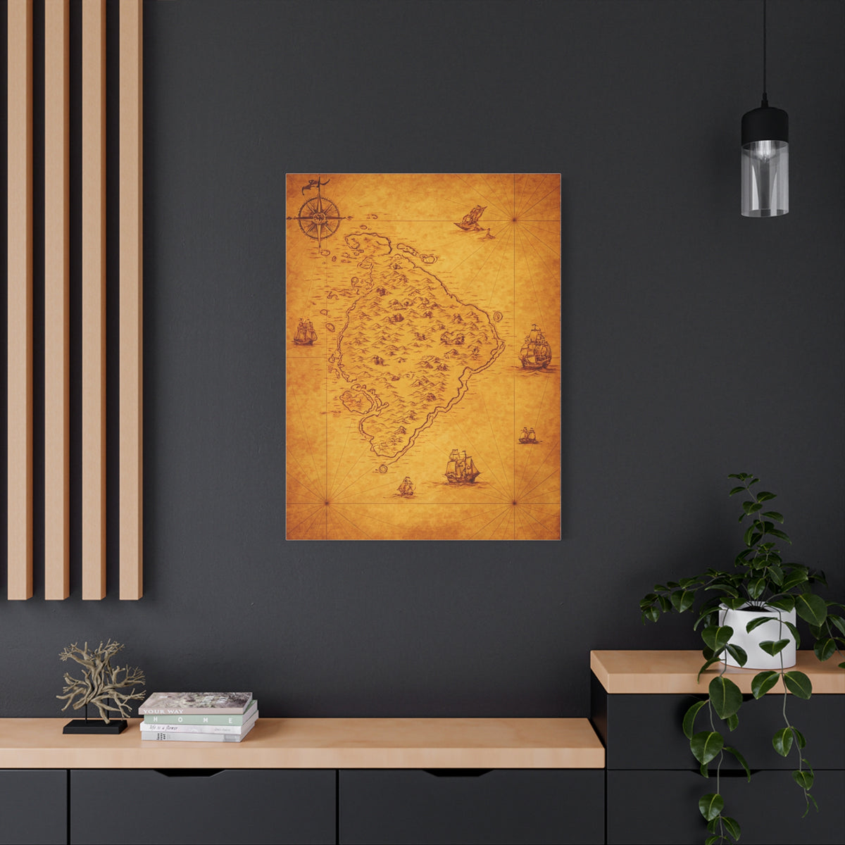 Old Pirate Island Chart Wall Art & Canvas Prints
