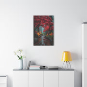 Crimson Maple Forest Path Wall Art & Canvas Print