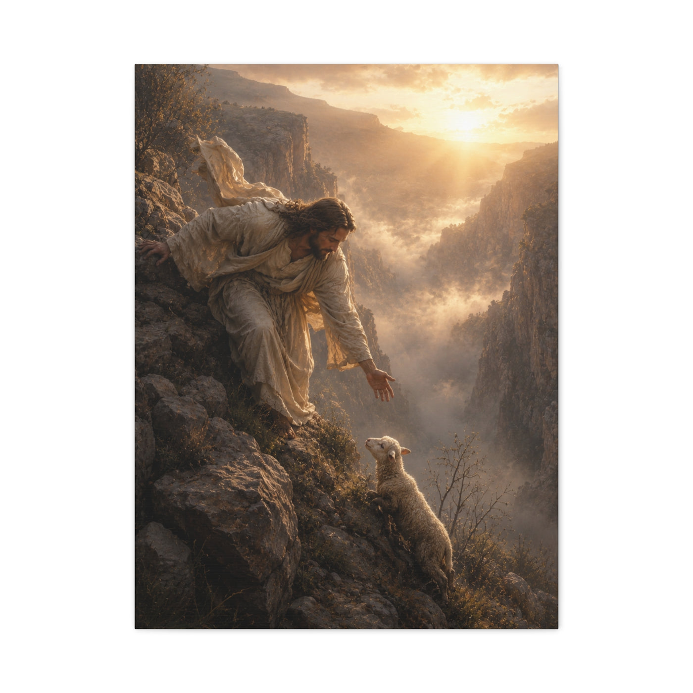 Leaves the 99 Sunrise Rescue Scripture Wall Art & Canvas Print