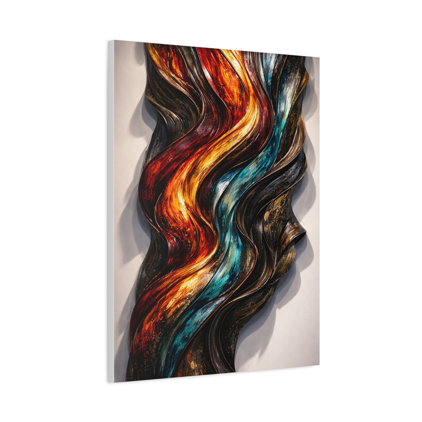 Glossy Molten Metal Relief Wall Art & Canvas Print