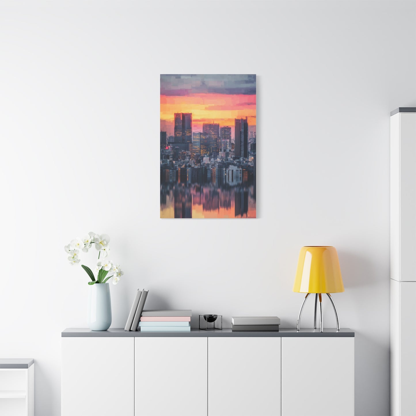 Tokyo Skyline Twilight Reflection Wall Art & Canvas Print