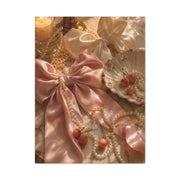 Coquette Silk Bow & Pearl Still Life Wall Art & Canvas Print