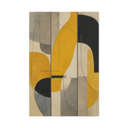 Organic Flow Mustard Curve Abstract Wall Art & Canvas Print