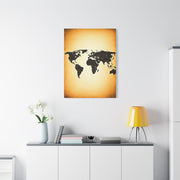 Minimal Black Silhouette World Map Wall Art & Canvas Prints