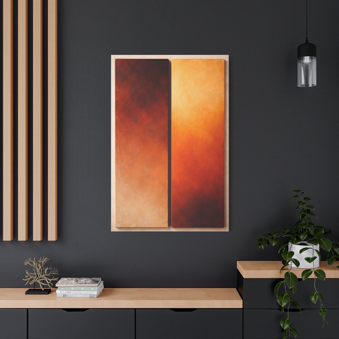 Golden Hour Diptych Color Field Wall Art & Canvas Print