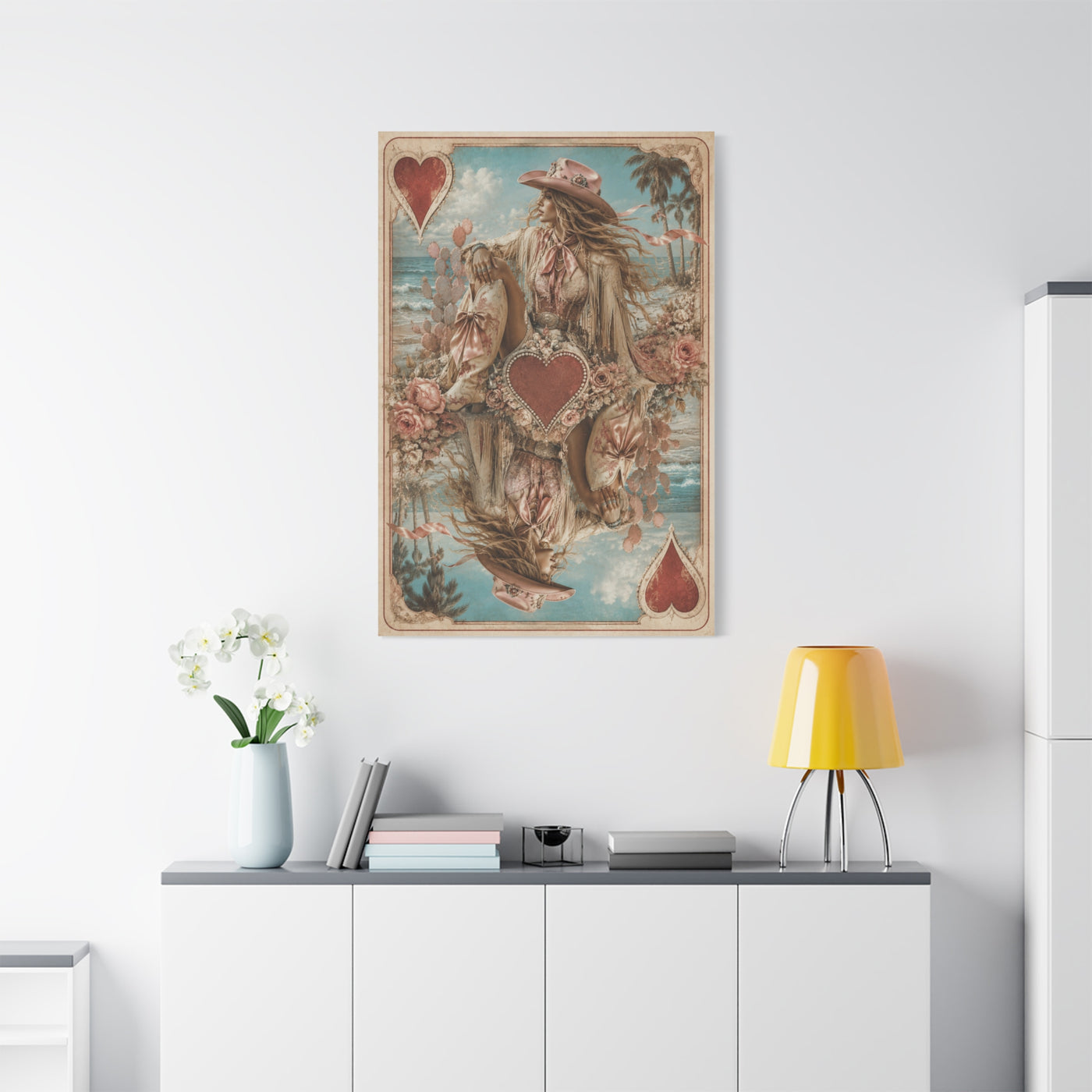Coastal Cowgirl Playing Card Portrait Wall Art & Canvas Print