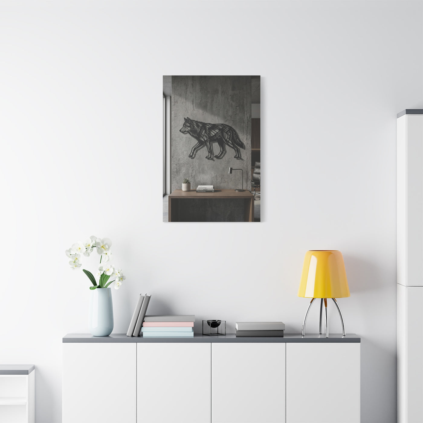 Geometric Line Wolf Wall Sculpture Panel Wall Art & Canvas Print