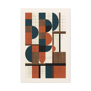 Bauhaus Orange Geometry Grid Wall Art & Canvas Print
