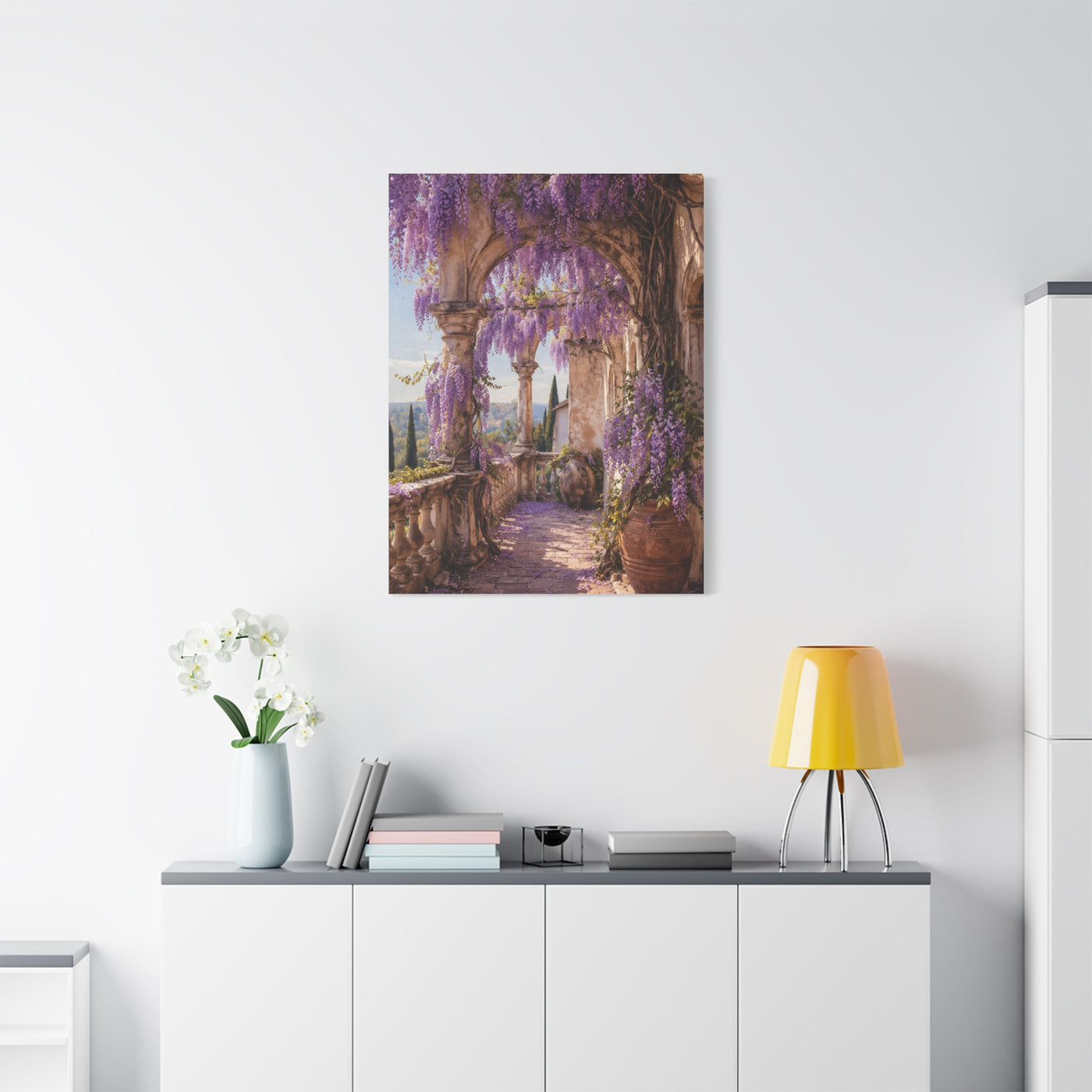 Wisteria Stone Terrace Garden Wall Art & Canvas Print