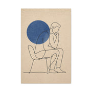 Modern Thinker Line Study Wall Art & Canvas Print