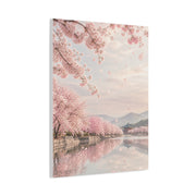 Cherry Blossom Reflection Landscape Wall Art & Canvas Print