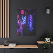 Cyberpunk Neon Vending Alley Street Wall Art & Canvas Print