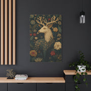 Ornamental Folk Deer Woodland Wall Art & Canvas Print
