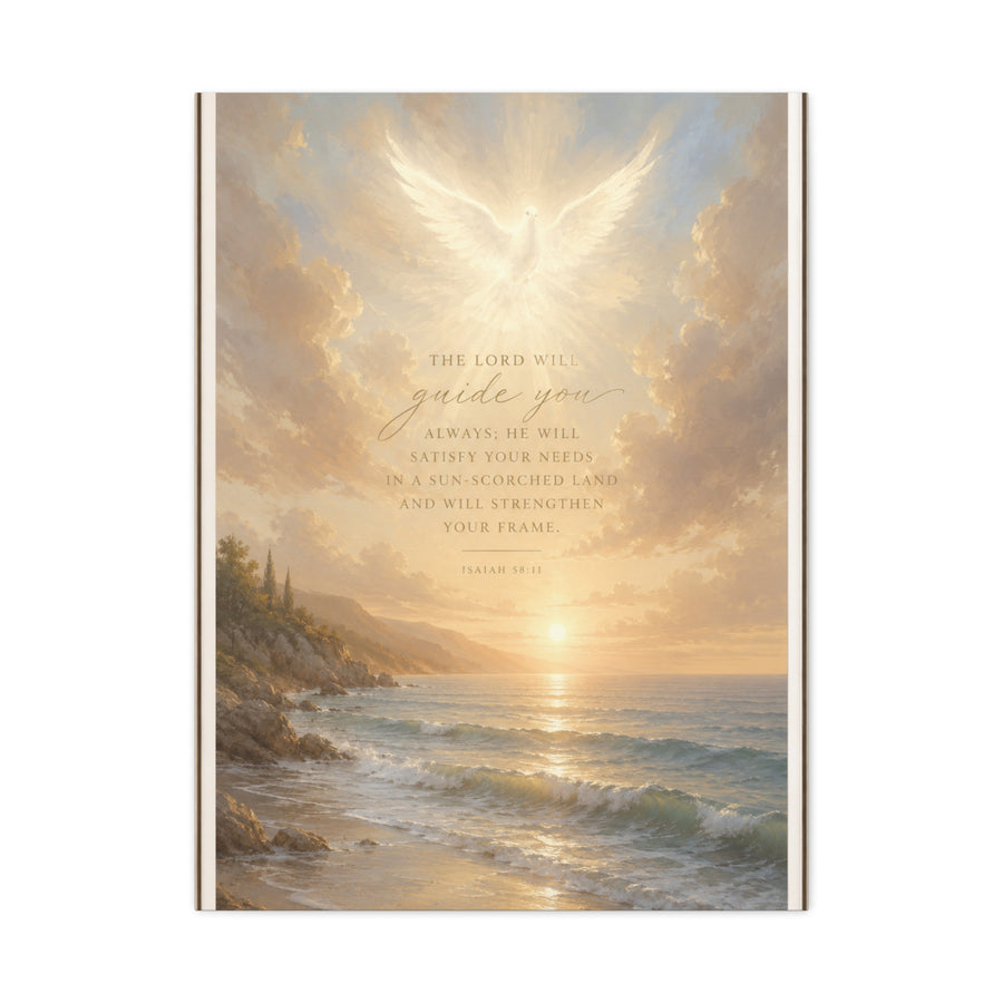 Isaiah Coastal Dove Scripture Wall Art & Canvas Print