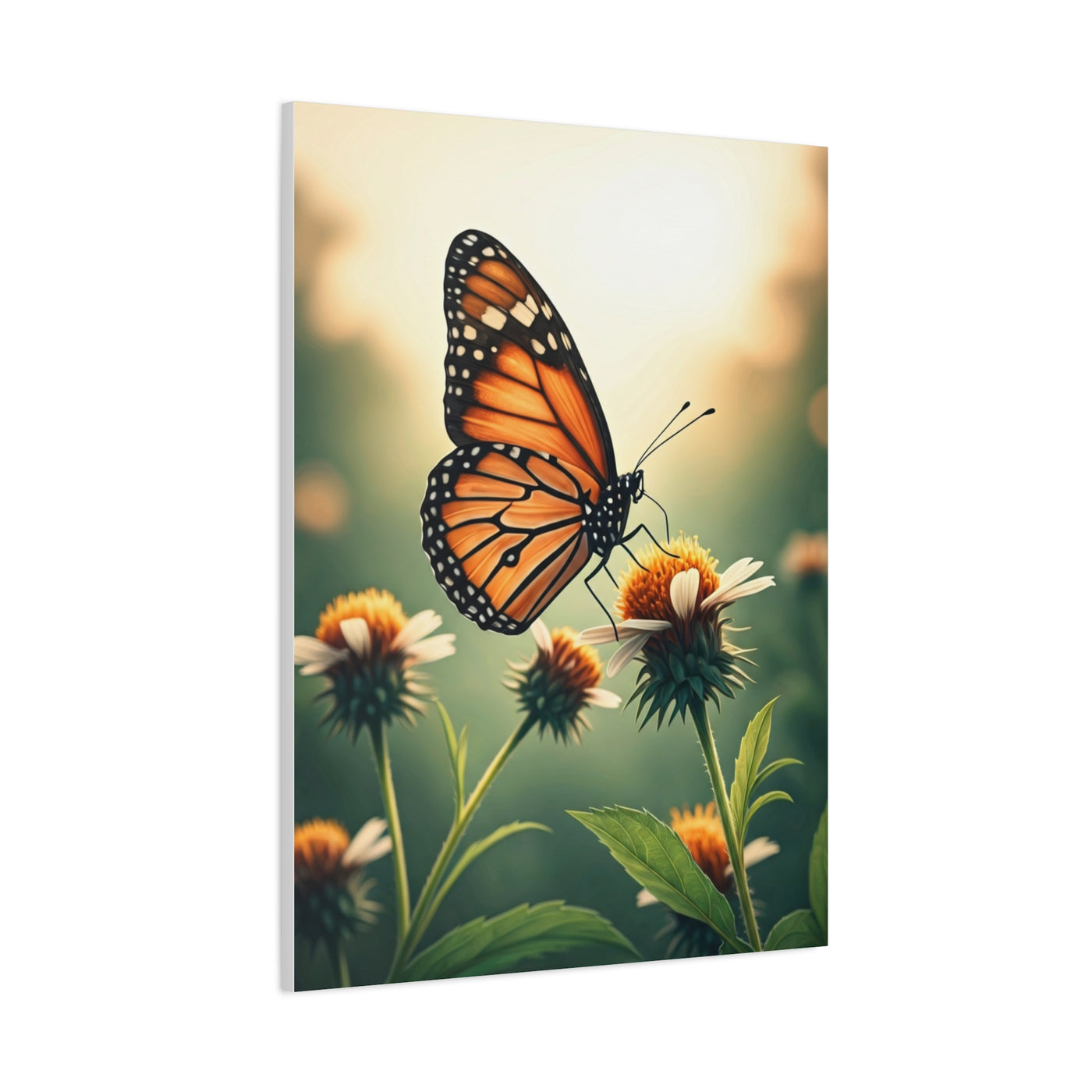 Monarch Butterfly On Wildflower Bloom Wall Art & Canvas Prints