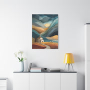 Abstract Farmhouse Landscape Composition Wall Art & Canvas Print