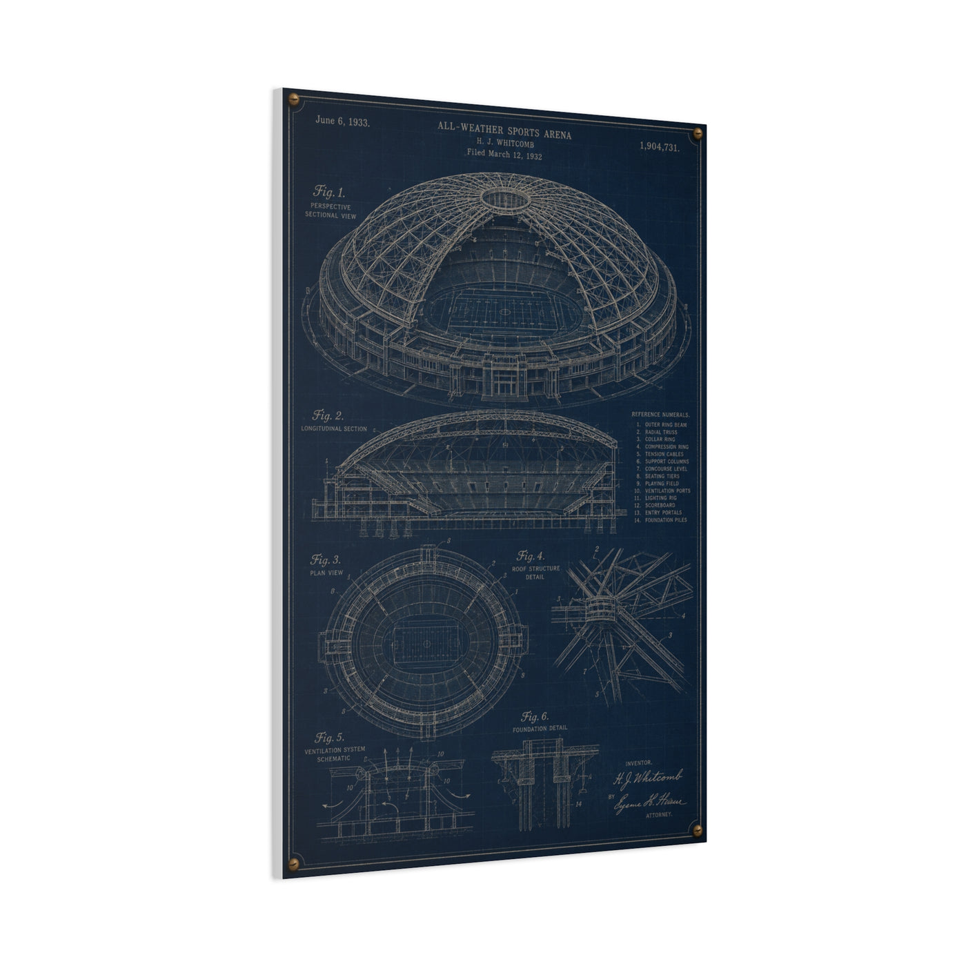 All Weather Stadium Blueprint Sports Wall Art & Canvas Print
