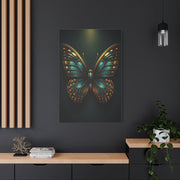 Emerald Gold Butterfly Symmetry Portrait Wall Art & Canvas Prints