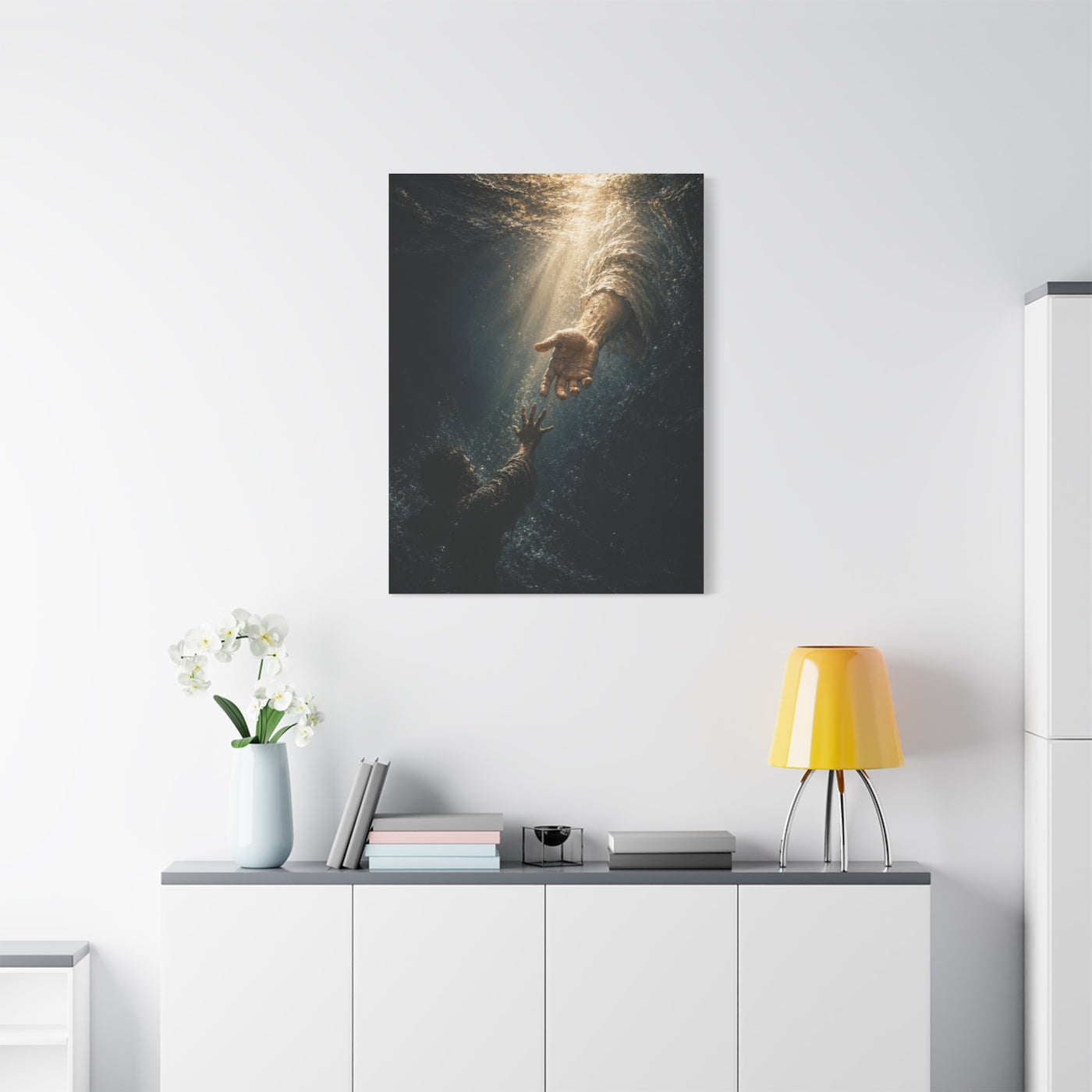The Hand of God Rescue Scripture Wall Art & Canvas Print