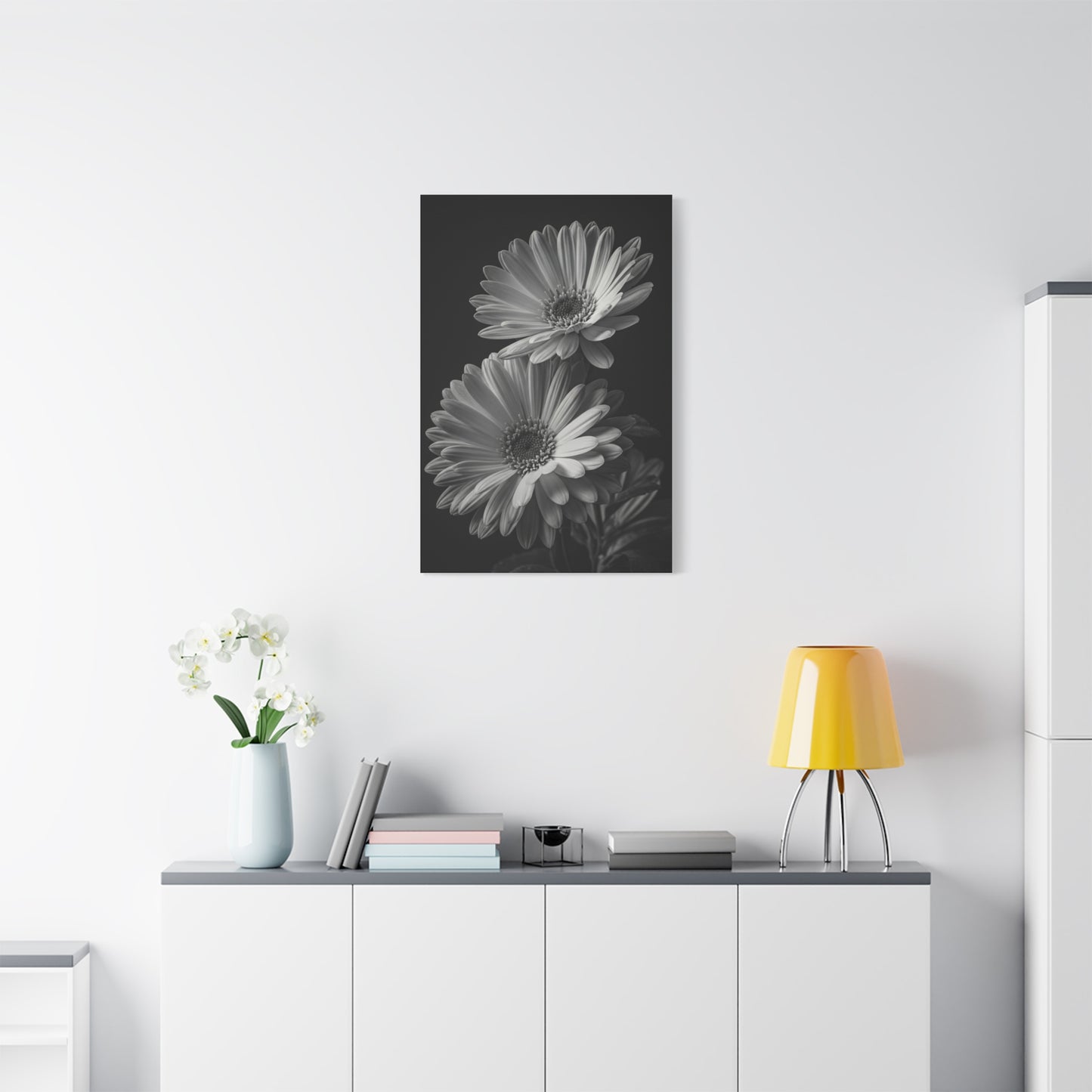 Timeless Gerbera Duo Monochrome Wall Art & Canvas Prints