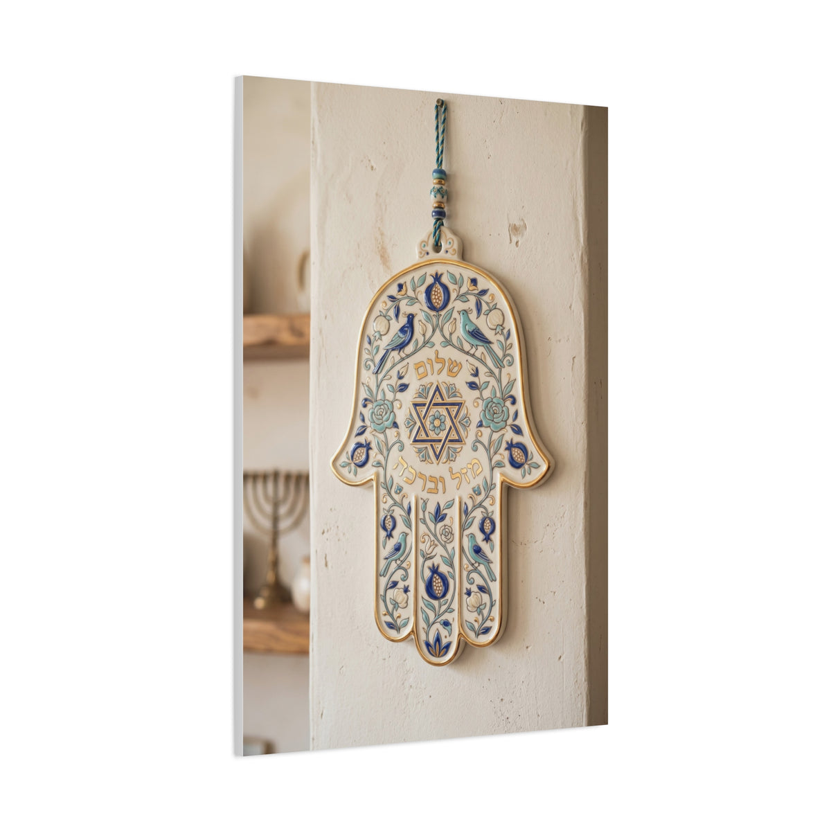 Ceramic Hamsa Blessing Wall Art & Canvas Print