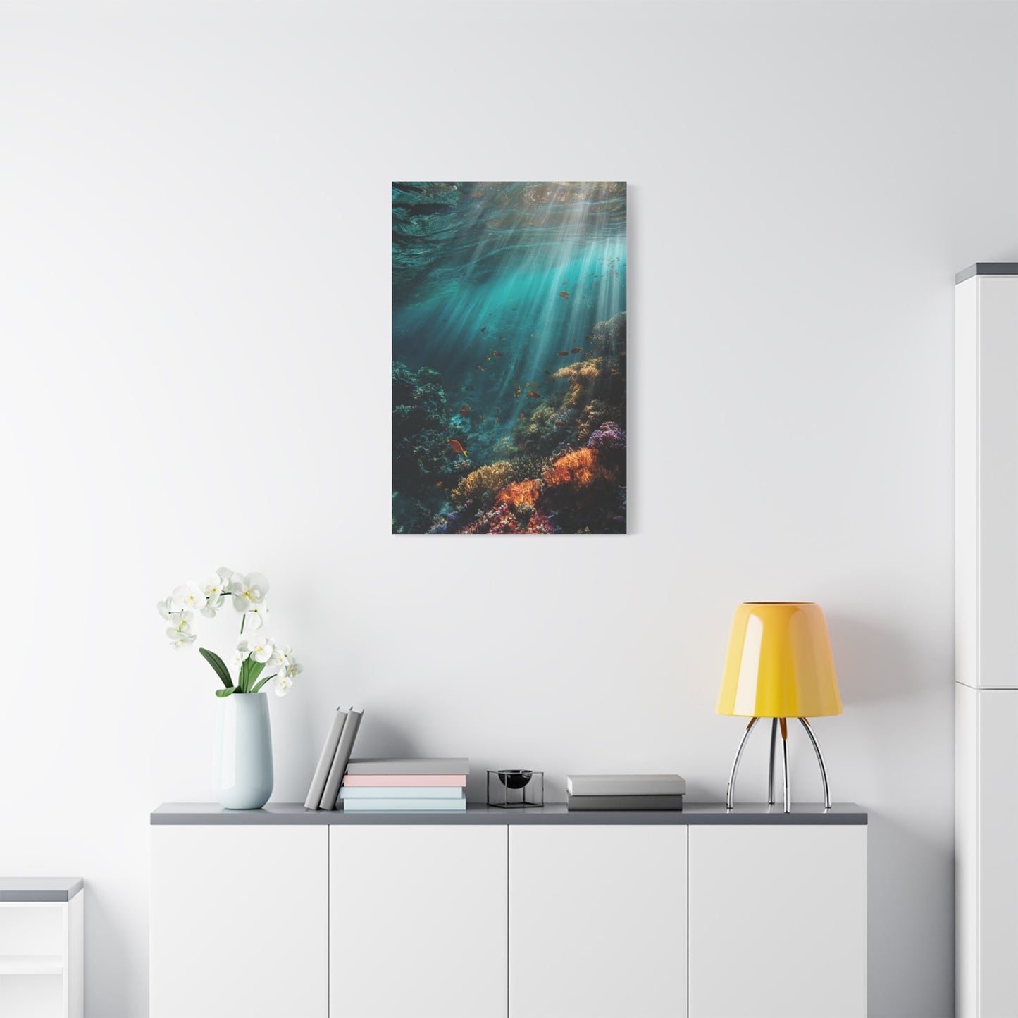 Underwater Marine Coral Reef Scene Wall Art & Canvas Print