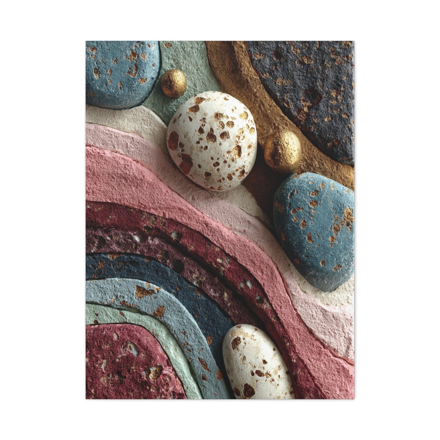 Layered Mineral Stone Abstract Wall Art & Canvas Print