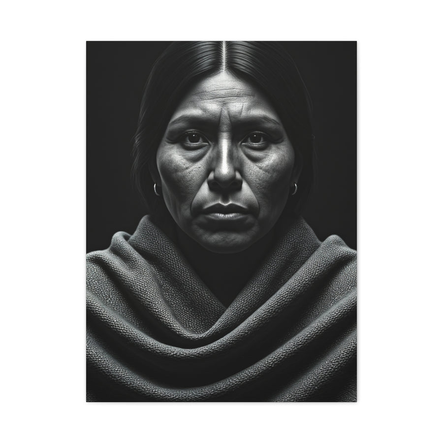 Silent Resilience Black & White Portrait Wall Art & Canvas Prints