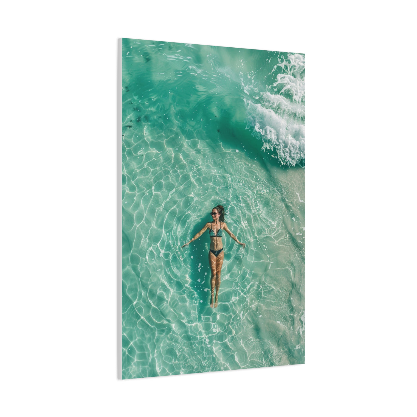 Aerial Ocean Serenity Woman Portrait Wall Art & Canvas Print