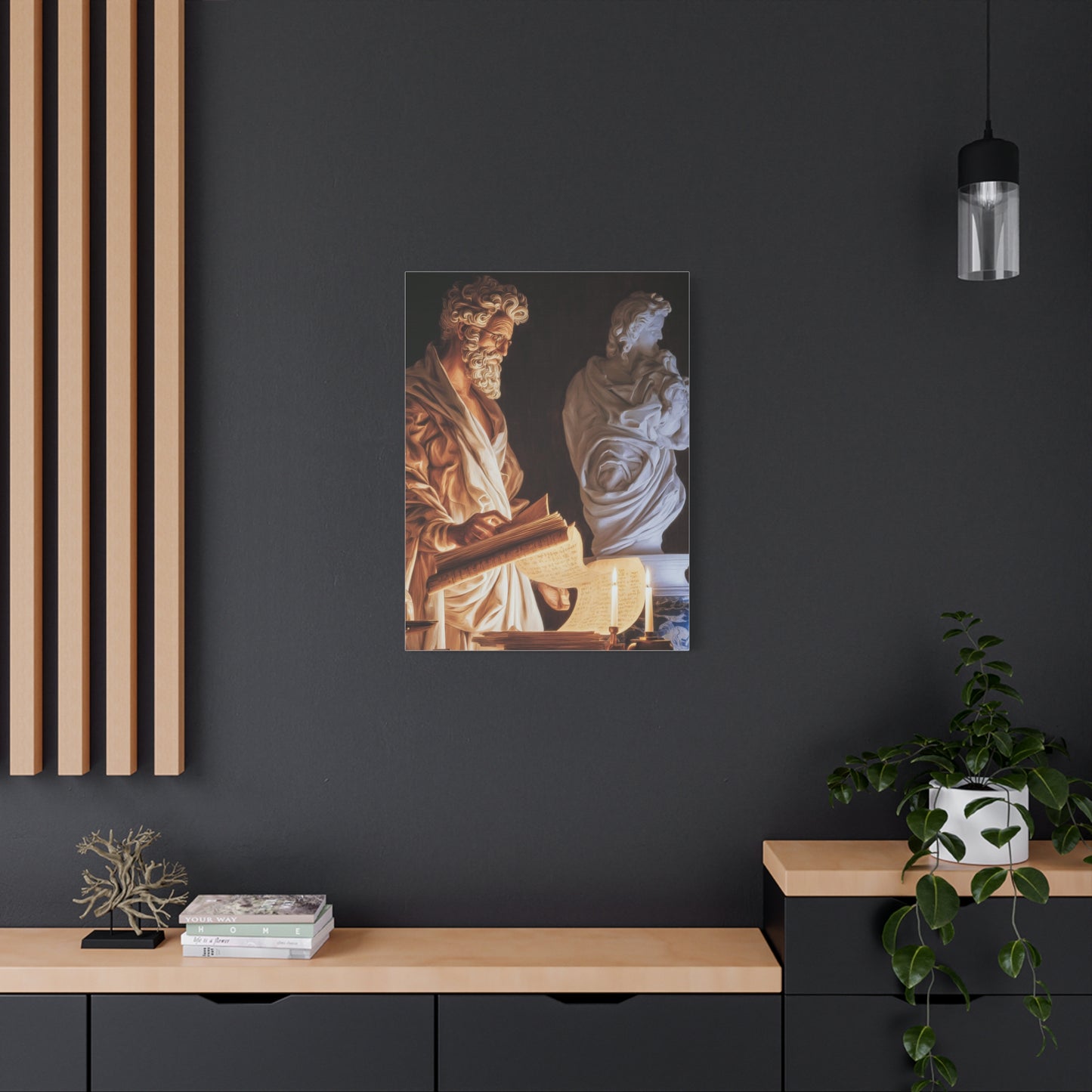Renaissance Philosopher Reading Ancient Scrolls Wall Art & Canvas Print