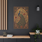 Ornamental Kalamkari Peacock Wall Art & Canvas Print