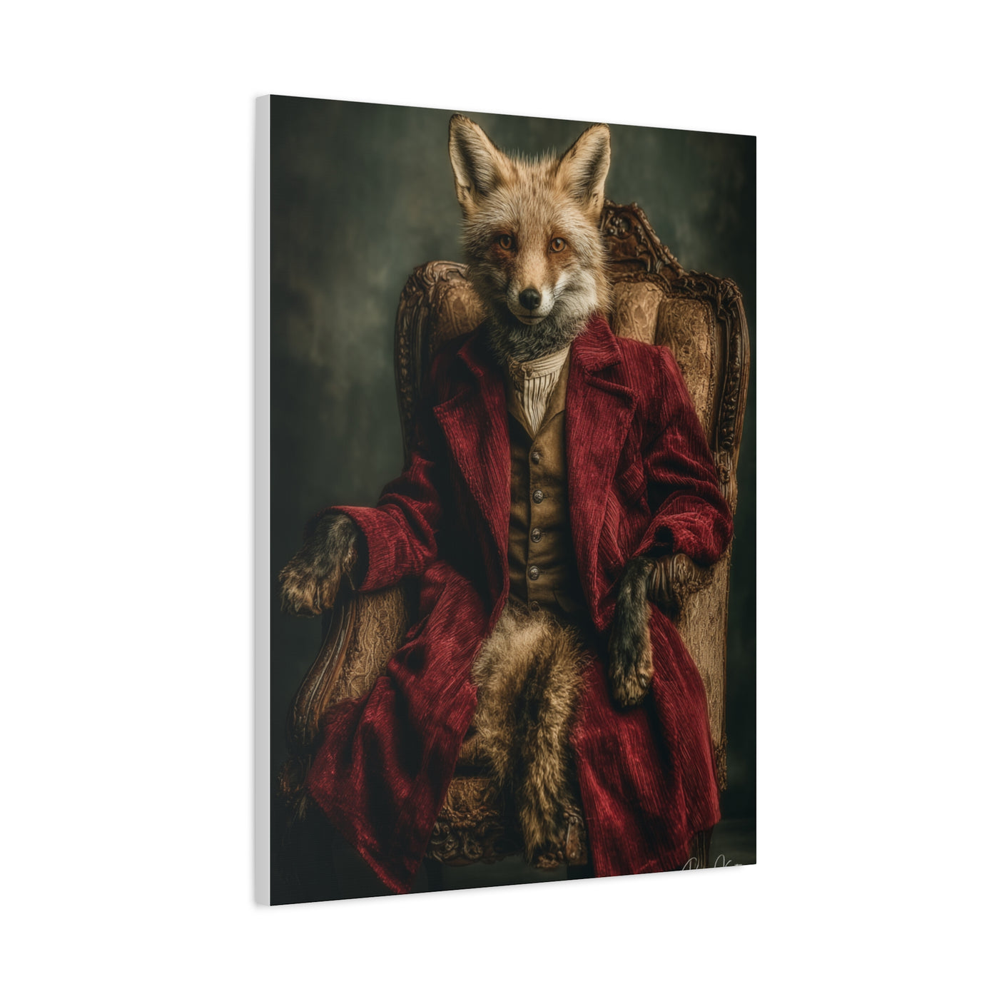 Gentleman Fox Aristocratic Portrait Wall Art & Canvas Print