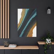 Blue and Gold Stone Flow Abstract Wall Art & Canvas Prints