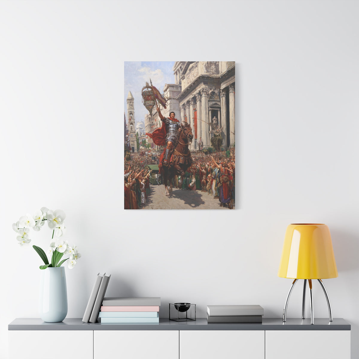 Roman Emperor Riding Through Ancient Rome Wall Art & Canvas Print