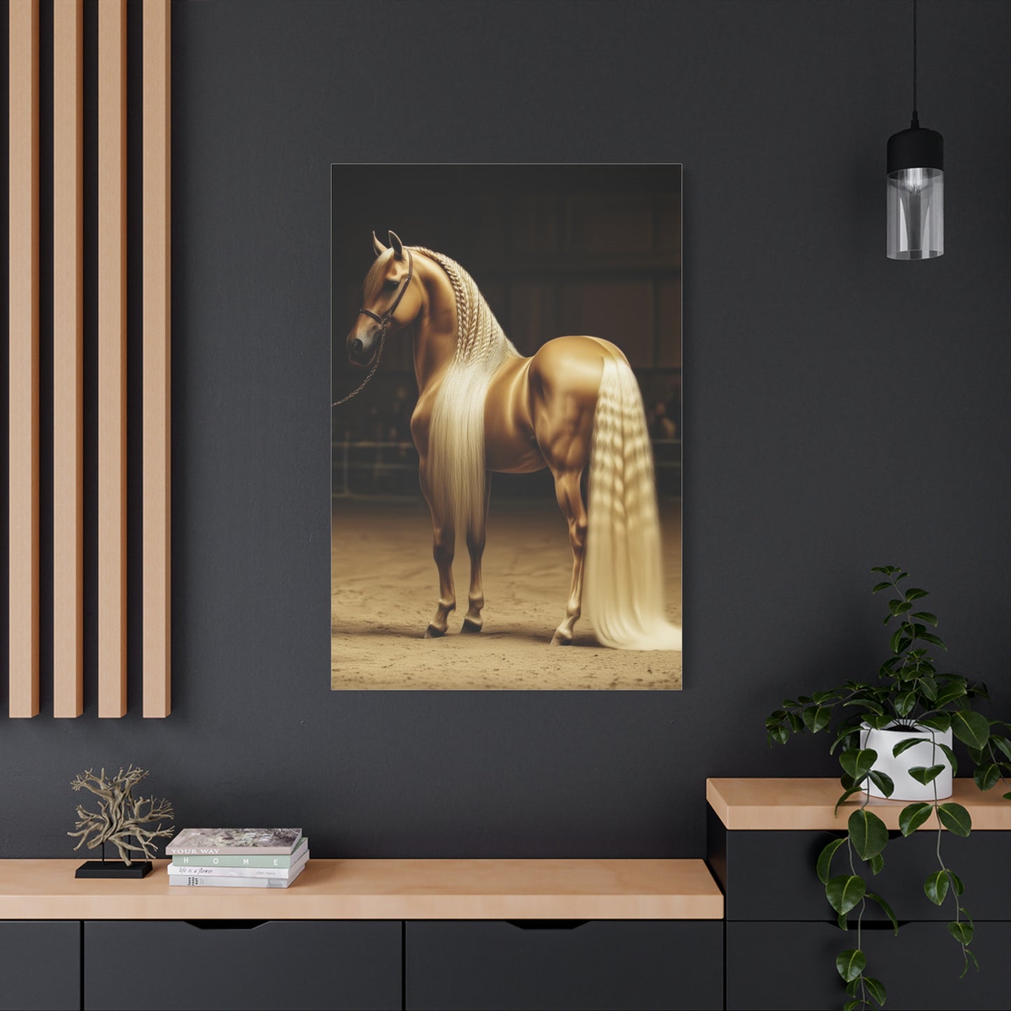 Golden Palomino Luxury Arena Horse Wall Art & Canvas Print