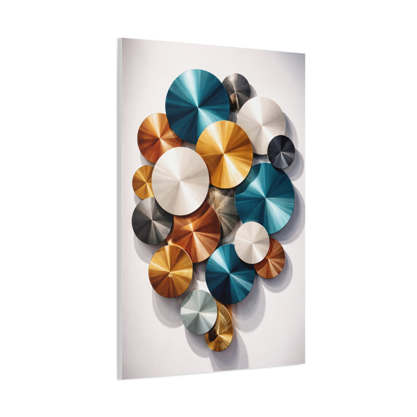 Overlapping Multicolor Metal Circles Wall Art & Canvas Print