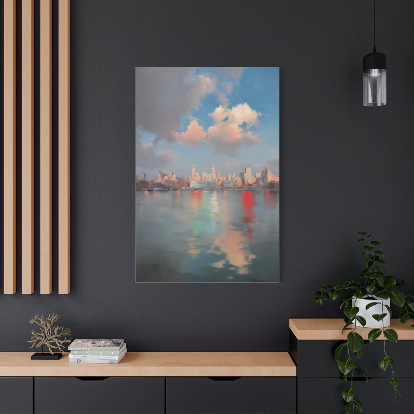 New York Skyline Pastel Dawn Serenity Wall Art & Canvas Print