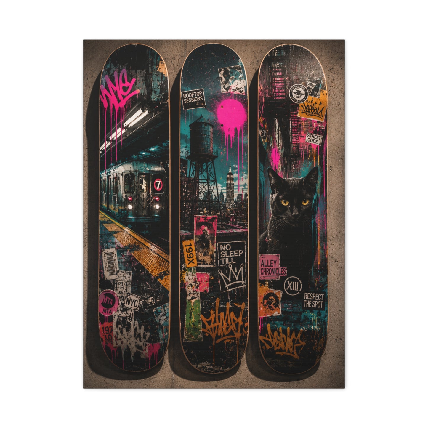 Street Culture Skateboard Deck Collection Street Wall Art & Canvas Print