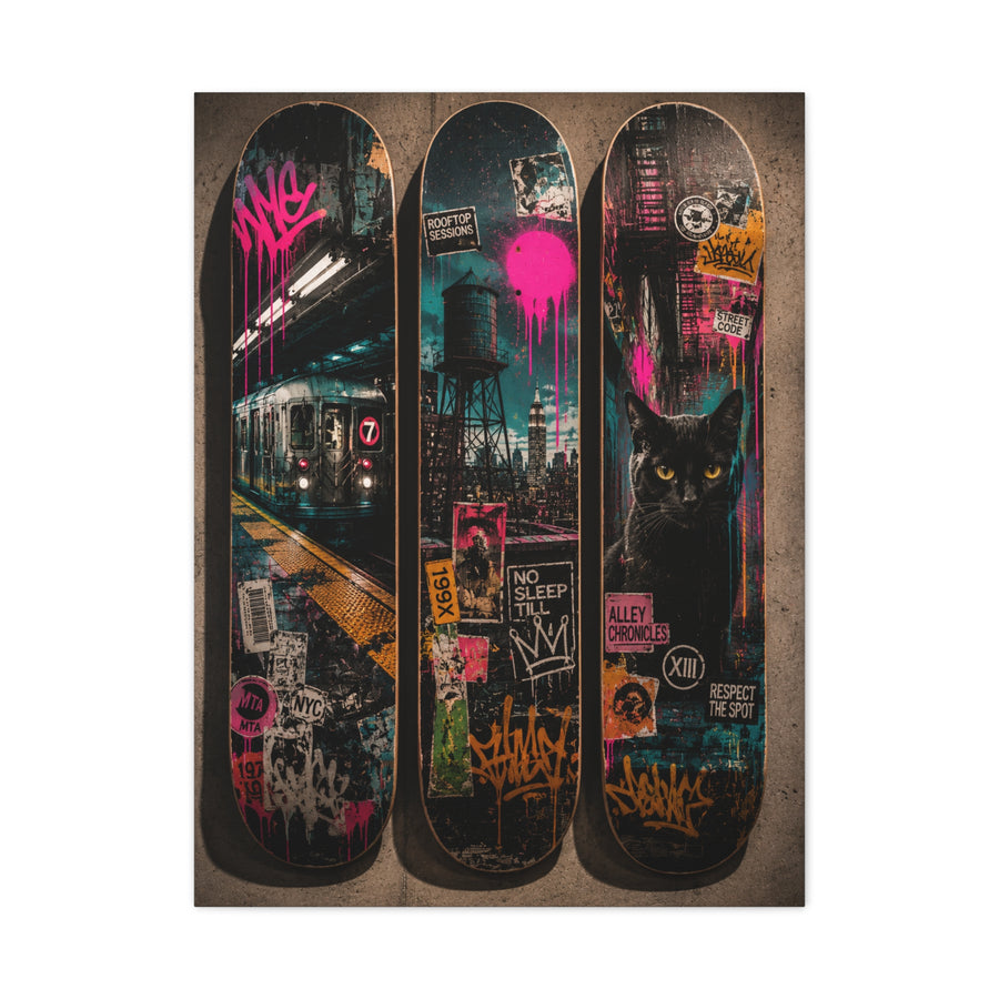 Street Culture Skateboard Deck Collection Street Wall Art & Canvas Print