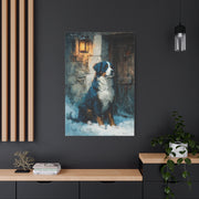 Bernese Mountain Dog Winter Chalet Wall Art & Canvas Print