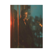 Man Smoking Fire Escape Noir Portrait Wall Art & Canvas Print