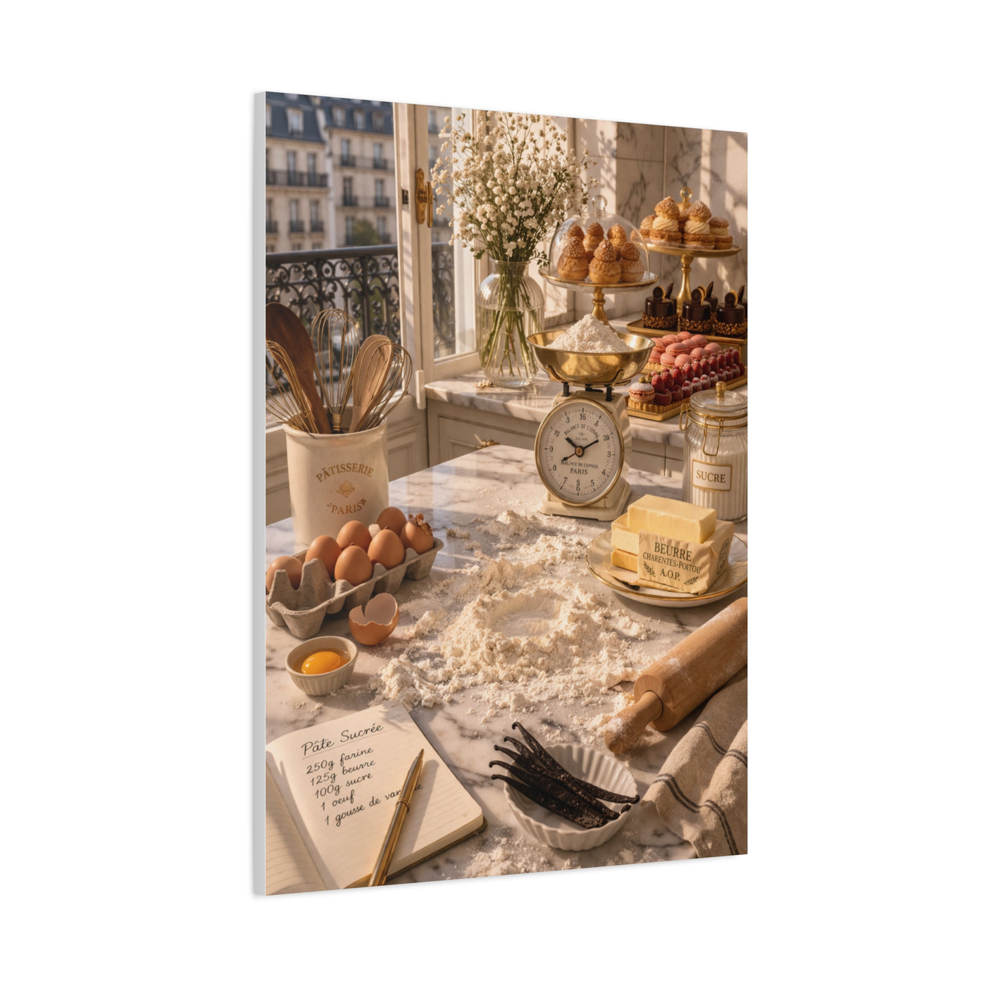 Parisian Marble Pastry Station Wall Art & Canvas Print