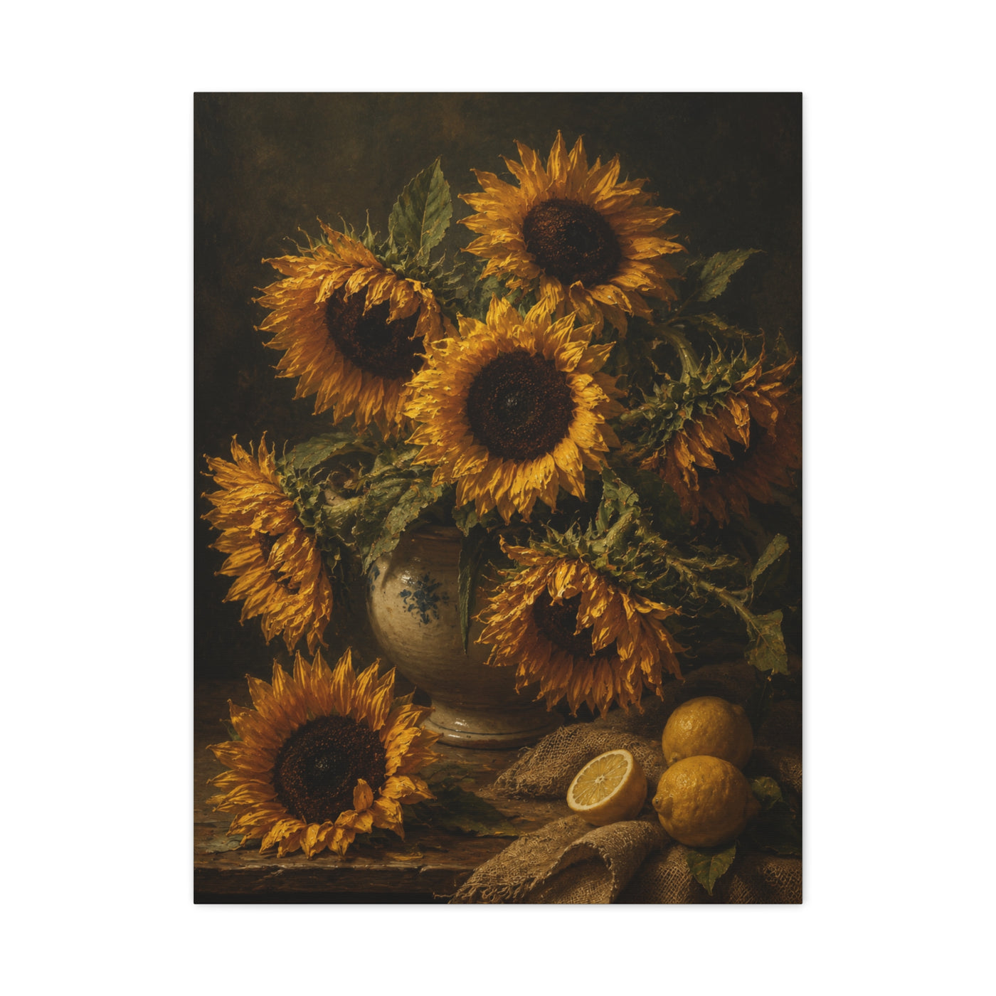 Old Master Sunflower Still Life Wall Art & Canvas Print