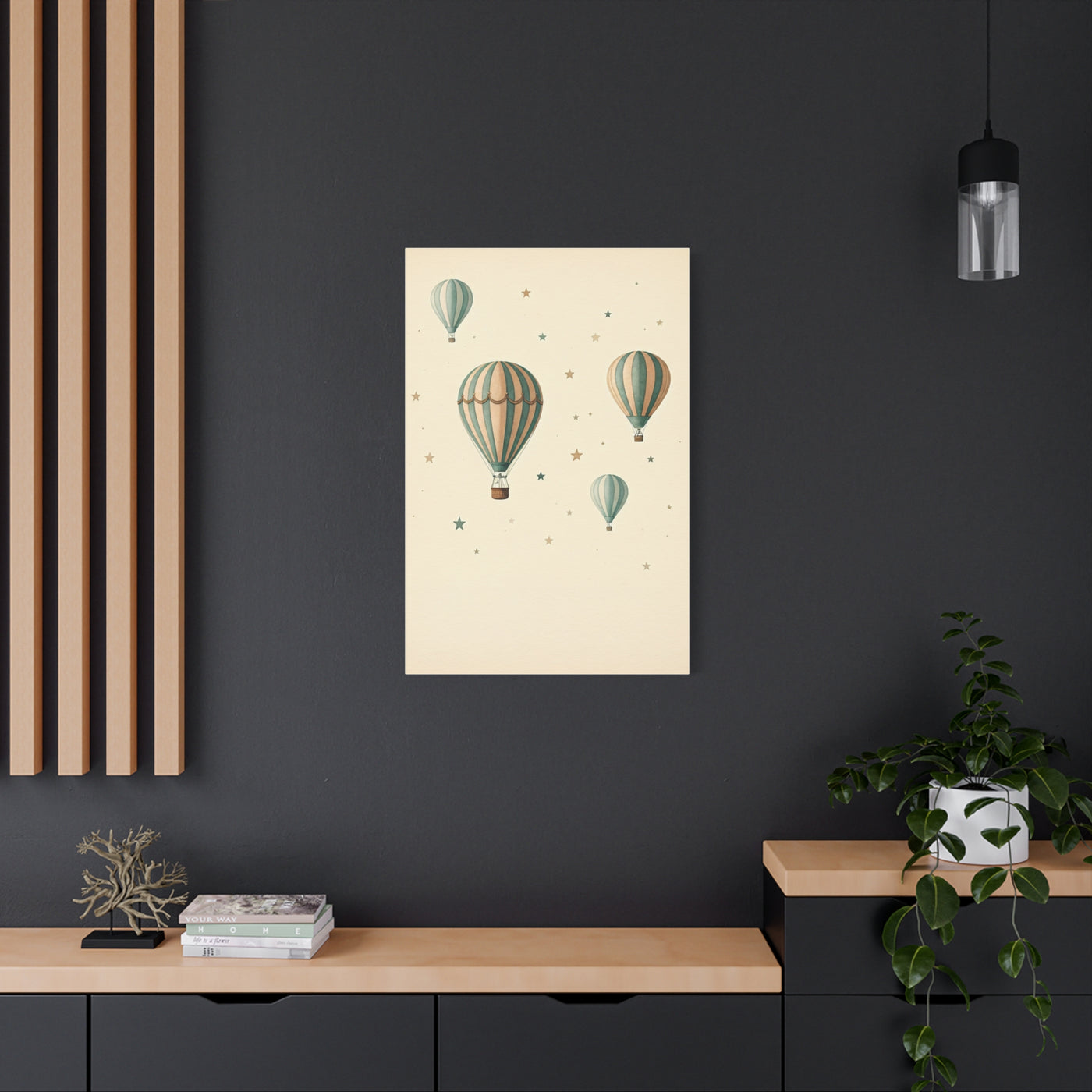 Dreamy Hot Air Balloon Nursery Wall Art & Canvas Print