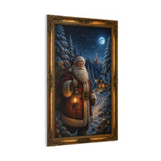 Moonlit Winter Forest Santa Wall Art & Canvas Print