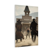 Frontier Gunfight in the Western Street Wall Art & Canvas Print