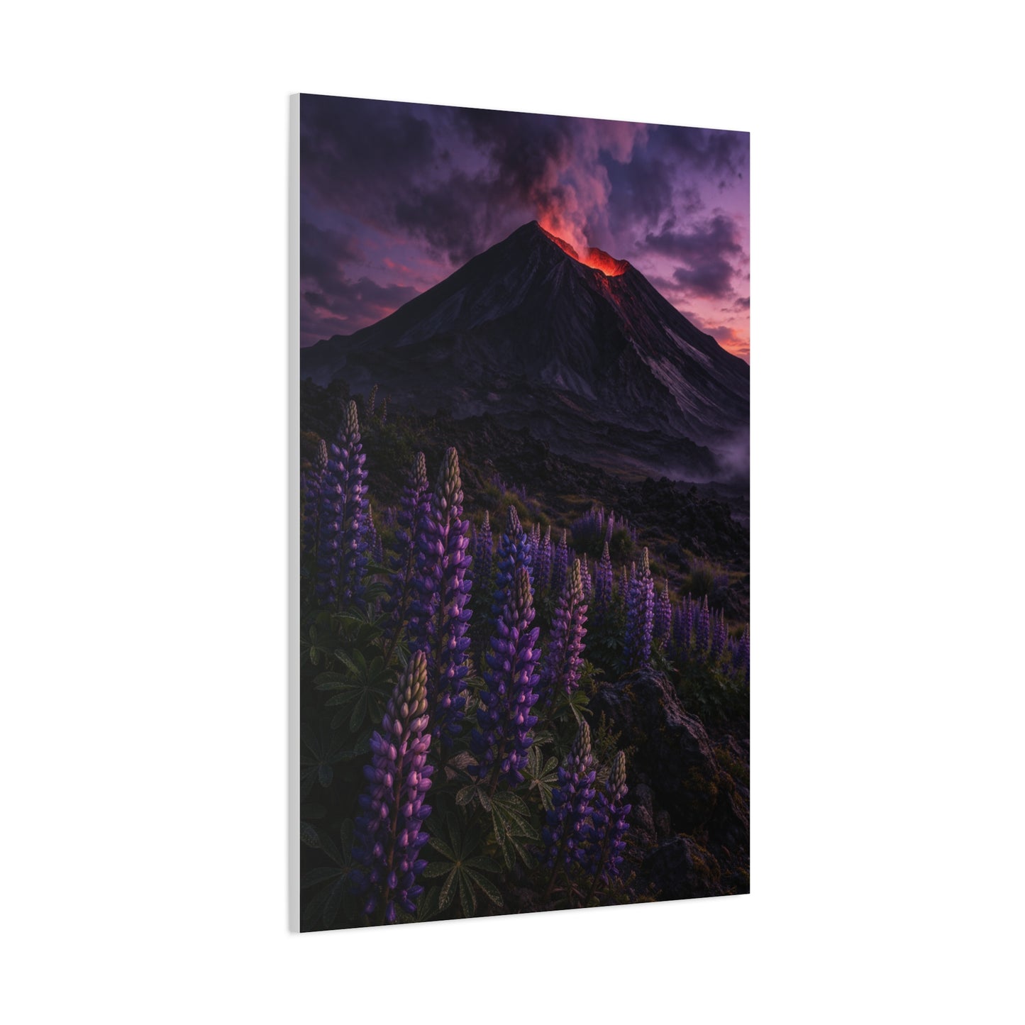 Volcanic Twilight & Wild Lupines Wall Art & Canvas Print