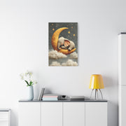 Baby Elephant Moon Dream Wall Art & Canvas Print